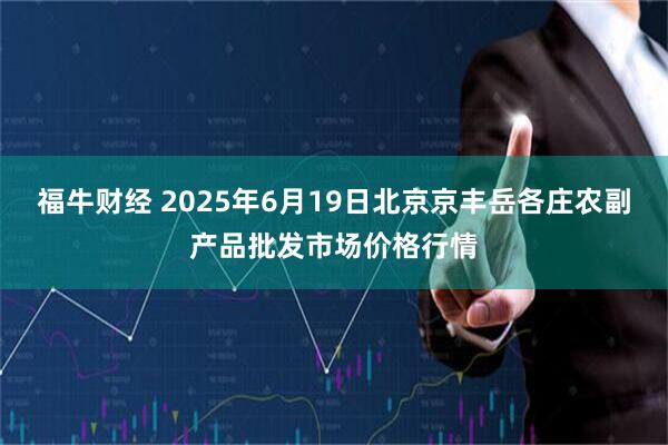 福牛财经 2025年6月19日北京京丰岳各庄农副产品批发市场价格行情